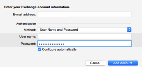 adding exchange email to mac
